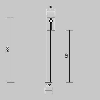 Ландшафтный светильник 90 см, 10W, 3000K, Maytoni Torq O494FL-L10B3K, черный