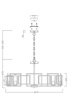 Подвесной светильник Maytoni Bowi H009PL-08G золото, диаметр 87.5 см