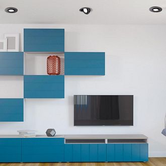 LED светильник 14 см, 18W, 4000K, Novotech Gesso 358818, черный, вр 12 см