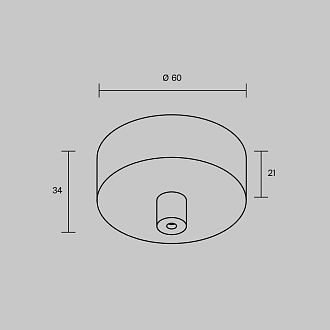 Накладная потолочная чаша для подвесных шинопроводов  *6*-3,4 см, Maytoni Technical Accessories for tracks Arity TRA233SCB-B, Черный