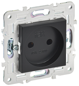 SKANDY Розетка без з/к/ш 10А SK-R02Bl черн. IEK, SK-R10-10-K02