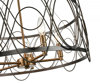 Подвесная люстра  57*182 см, 5*E14 никель, античная латунь Vele Luce Stradivario VL4104P05