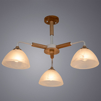 Потолочная люстра Arte Lamp Matthew A5032PL-3BR, диаметр 65 см, белый-дерево