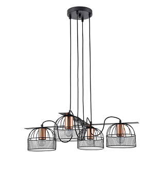 Подвесная люстра  65*90 см, 4*E27 черный, медь Vele Luce Modello VL6452P04