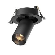 Встраиваемый светильник 12 8 см, LED*7W, 2700K, Maytoni FOCUS LED 50° C071CL-7W2.7K-B, Черный, вр 8,5 см