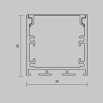 Алюминиевый профиль накладной-подвесной 35x35 (Черный, 3 м), ALM-3535BT-B-3M 633004, 300*4*4 см, Maytoni  633004, Черный