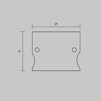 Комплект заглушек (для профиля 41×51) 2 шт., ALM-4151-EC 642057, *2*2 см, Maytoni Led Strip 642057, Серебро