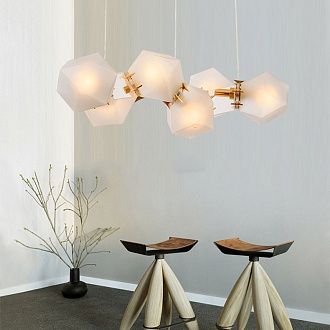 Подвесной светильник Gabriel Scott Welles Glass L2 40*40*35 см, 2*G9*40W, ImperiumLoft 40.2275-0, Золотистый