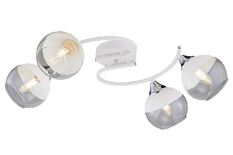Люстра L630 x W280 x H180, мм, 3*40W (120W), WH+CR (Белый+ Хром) Rilon 5141/4 WH+CR