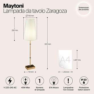 Подвесная люстра Maytoni Zaragoza H001CL-05BS, латунь, диаметр 78см