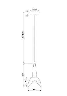 Подвесной светильник *15*31,5-101 см, 1*E14*40W, Freya Noria FR8009PL-01GB, Черный и Латунь