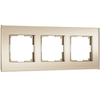 W0033111 Рамка на 3 поста Senso, шампань, стекло soft-touch Werkel, 4690389200441