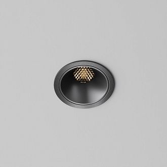 Встраиваемый светильник 6,5*6,5*5,2 см, LED, 10W, 3000К, Maytoni Technical Alfa LED DL043-01-10W3K-RD-B-1 черный, вр 5,5 см