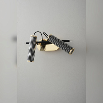 Бра 40*18,5*15 см, 2*LED*3W 3000K Crystal Lux EXTRA AP2 черный+золото+прозрачный