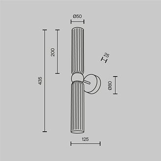 Бра 5*5*43,5 см, 2*G9, 28W, Maytoni ANTIC MOD302WL-02W1 золотой
