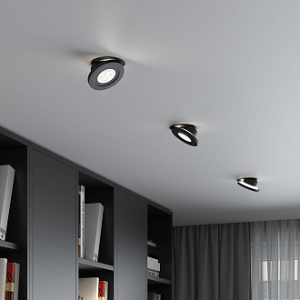 Точечный светильник LED 6W, 4000 К, 9,4*9,4*6,8 см, черный, Elektrostandard Surf 25084/LED, вр 6,4 см