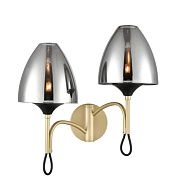 Бра 22*33*35 см, 2*G9 шампань, черный Vele Luce Oro VL5654W22