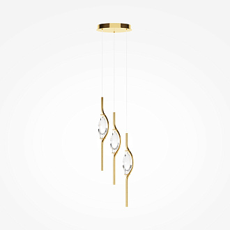 Каскадная люстра 30*30*365 см, LED, 3000К, Maytoni Foresight MOD347PL-L24BS3K латунный