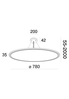 Светильник 78 см, 78W, 4000K Maytoni Cosmos MOD057PL-L78W4K, белый