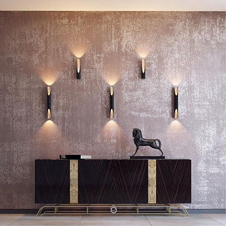 Настенный светодиодный светильник Odeon Light Whitney 3816/8WL, 8W, 3000К, черный-золото