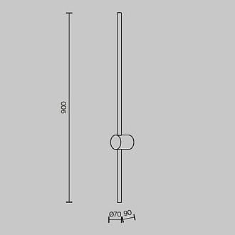 Настенный светильник (бра) 7*9*90 см, 10W 3000К Maytoni Light stick MOD237WL-L11BS3K латунь
