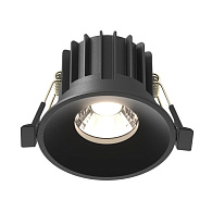 Встраиваемый светильник 8*8*6 см, LED, 12W, 4000К, Maytoni Technical ROUND DL058-12W4K-B черный, вр 7,5 см