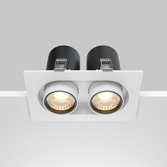 Встраиваемый светильник 15,9*9,5*9,8 см, LED*20W, 3000 К, Hidden DL045-02-10W3K-W Maytoni Downlight, Белый, вр 7,5*14,5 см