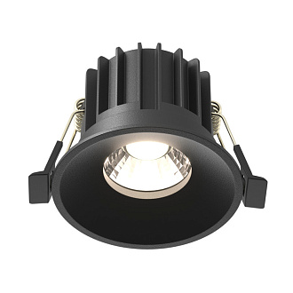 Встраиваемый светильник 8*8*6 см, LED, 12W, 4000К, Maytoni Technical ROUND DL058-12W4K-B черный, вр 7,5 см