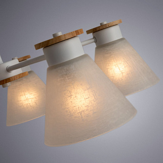 Потолочная люстра Arte Lamp Tyler A1031PL-5WH, диаметр 63 см, белый-дерево