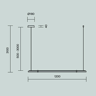 Линейный светильник 120*18*310 см, LED, 20W, 3000К, Maytoni Plume MOD340PL-L20BS3K латунный