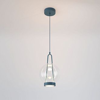 Подвесной светильник 20*20*40-120 см, LED*15W, 3000K, Eurosvet Frasco 50267/1 LED, синий, a069345