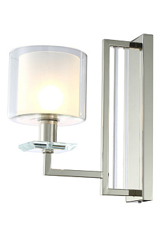 Бра 14*25 см, Crystal Lux NICOLAS AP1 NICKEL/WHITE никель/прозрачный