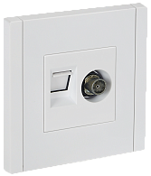 Розетка двойная TV+RJ45 кат.6 FP237 белый IEK FORTE&PIANO, FP-AK20-2-K01