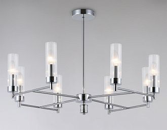 Люстра со стеклянными плафонами на штанге **52- см, 8*E14*40W, K, Ambrella Light High Light LH55152, хром