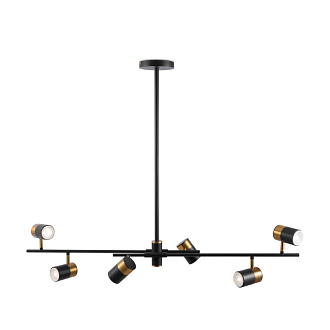 Светильник 97 см, Freya FR5201PL-06B, черный-латунь