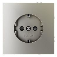 Розетка встраиваемая Voltum S70 с заземлением и защитными шторками, 16А, шелк пластик Soft touch VLS040204