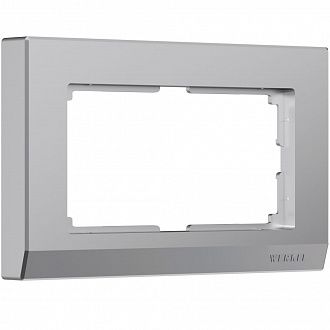 W0081806 Рамка для двойной розетки Stark, серебряный Werkel, 4690389162091