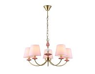 Подвесная люстра с абажуром и декором из керамики **78- см, 5*E14*40W, K, Ambrella Light High Light LH75024, золото