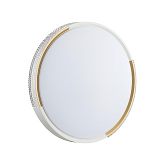 Cветильник 40*6,5 см, LED 48W, 3000-6000 К, IP43, белый/золотистый, пластик Sonex Velio, 7612/DL