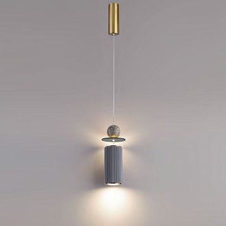 Светильник 8 см, 10W, 3000K, Odeon Light 5475/10LB, латунь-мрамор-керамика