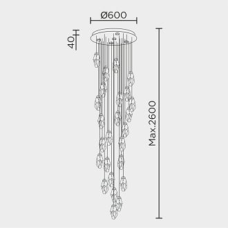 Подвесная люстра 55*55*260 см, LED 161W, 4000K, Золото MODESTYLE MS.89140.25