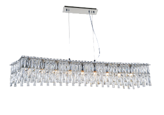 Люстра L1200 x W220 x H230, мм, 9*40W (360W), CHROME+CLEAR (Хром + Прозрачный Хрусталь) NewRgy 5724R/9A CHROME+CLEAR