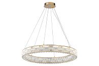 Люстра Ø800 x H120(1420), мм, 80W 4000K, GOLD+CLEAR (Золото + Прозрачный Хрусталь) NewRgy 6014E/80W GOLD+CLEAR