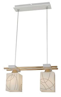 Люстра L400 x W150 x H990, мм, 2*40W (80W), FGD+WH (Золото+Белый) Sfera Sveta 85662/2P FGD+WH