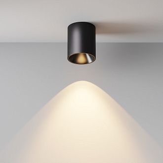 Накладной светильник 7,5*7,5*9 см,  LED, 12W, 3000К, Maytoni Technical Alfa LED C064CL-12W3K-RD-B черный