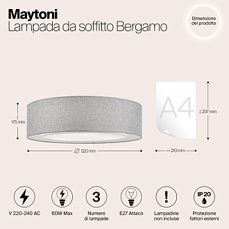 Светильник 50 см, 60W Maytoni Bergamo MOD613CL-04GR