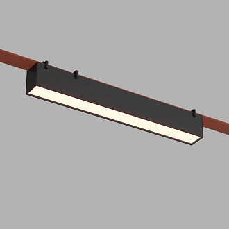 Трековый однофазный светильник 32 см, 12W, 3000K, Denkirs Belty Linear DK5575-BK, черный