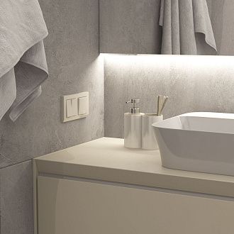 W1122062 Выключатель двухклавишный проходной, айвори матовый Werkel, 4690389184697