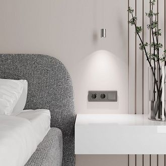 W1112044 Выключатель одноклавишный проходной, графит акрил Werkel, 4690389197420