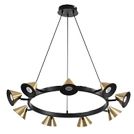 Подвесной светильник 81*100 см, 9*GU10 Lumion Lamina 8233/9 черный, золотой